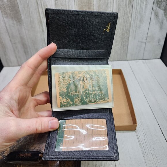 Ash Creek Trading Pocket Wallet and Knife Men's Gift Set Leather Black - Picture 5 of 6